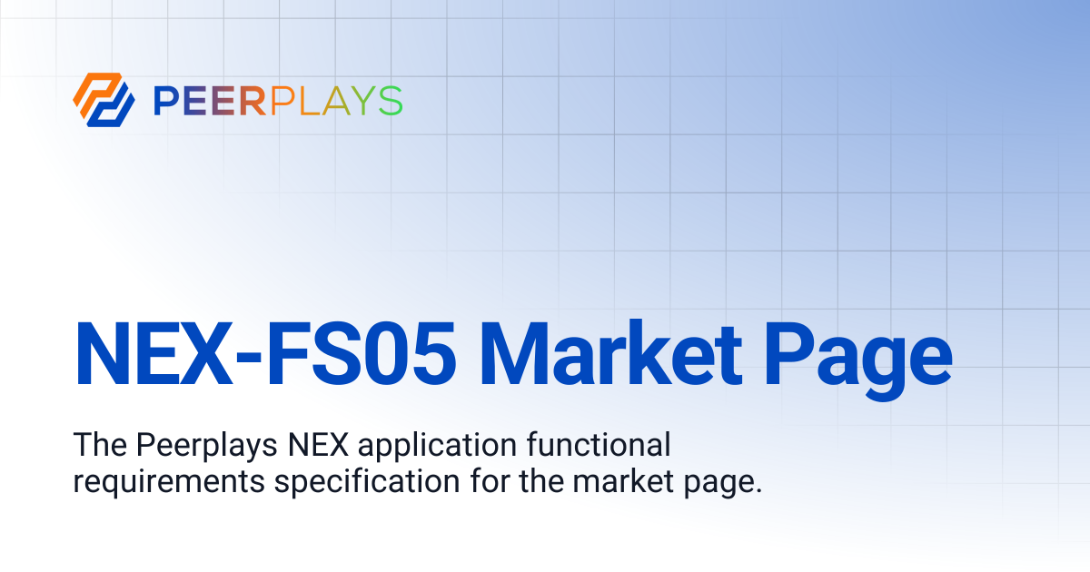NEX-FS05 Market Page | Peerplays Developer Docs