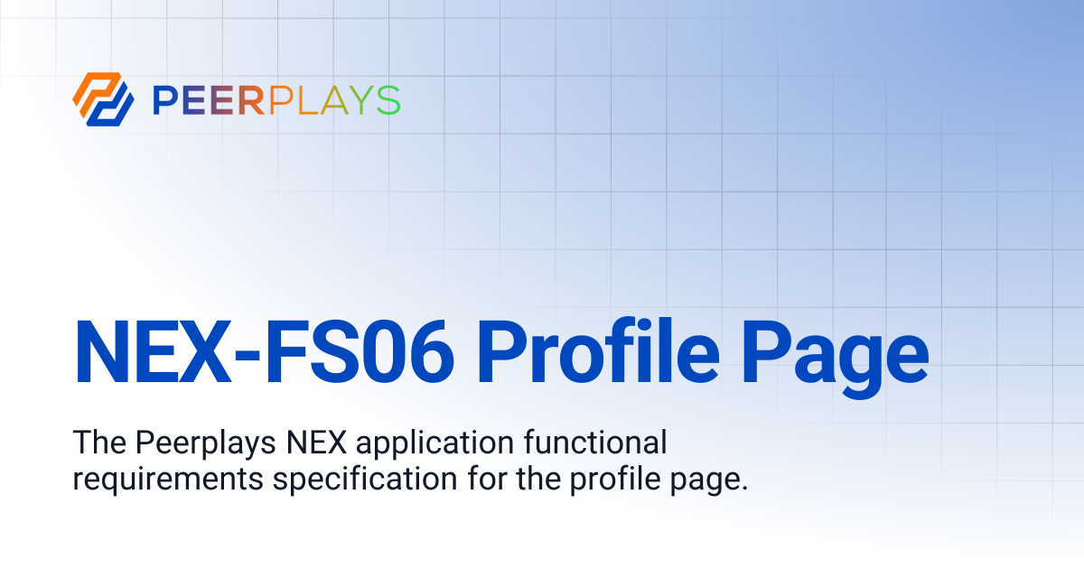 NEX-FS06 Profile Page | Peerplays Developer Docs