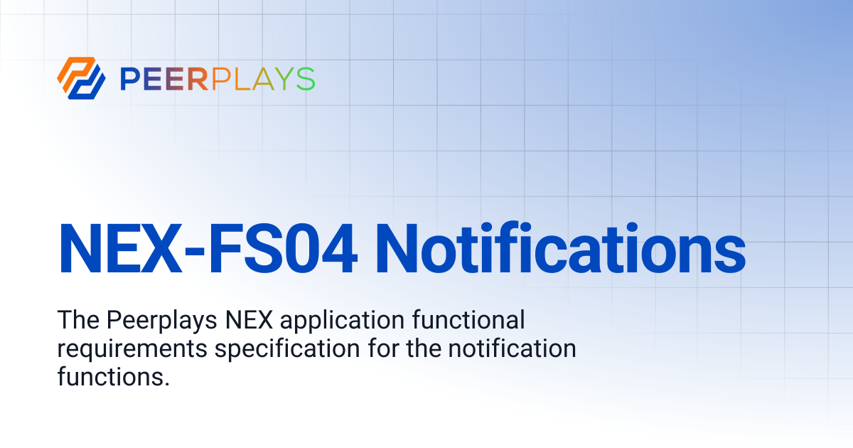 NEX-FS04 Notifications | Peerplays Developer Docs