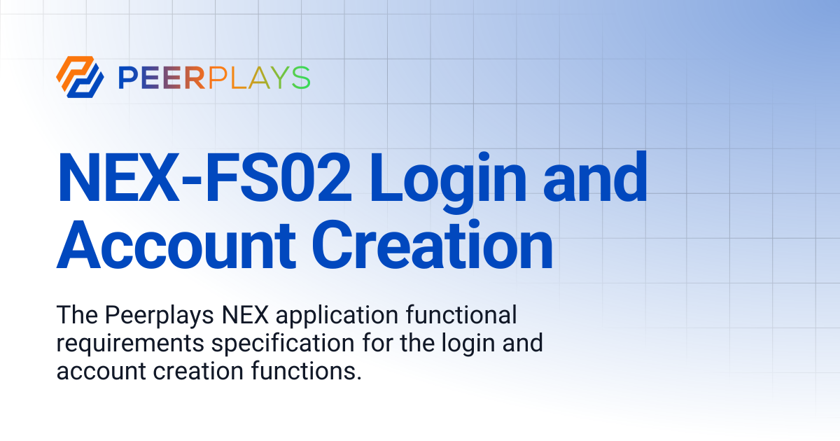NEX-FS02 Login and Account Creation | Peerplays Developer Docs
